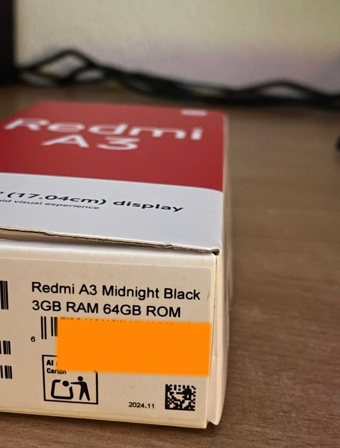 Xiaomi Redmi A3 Midnight Black -8-core, 90Hz, Bateria 5000mAH, 3GB RAM