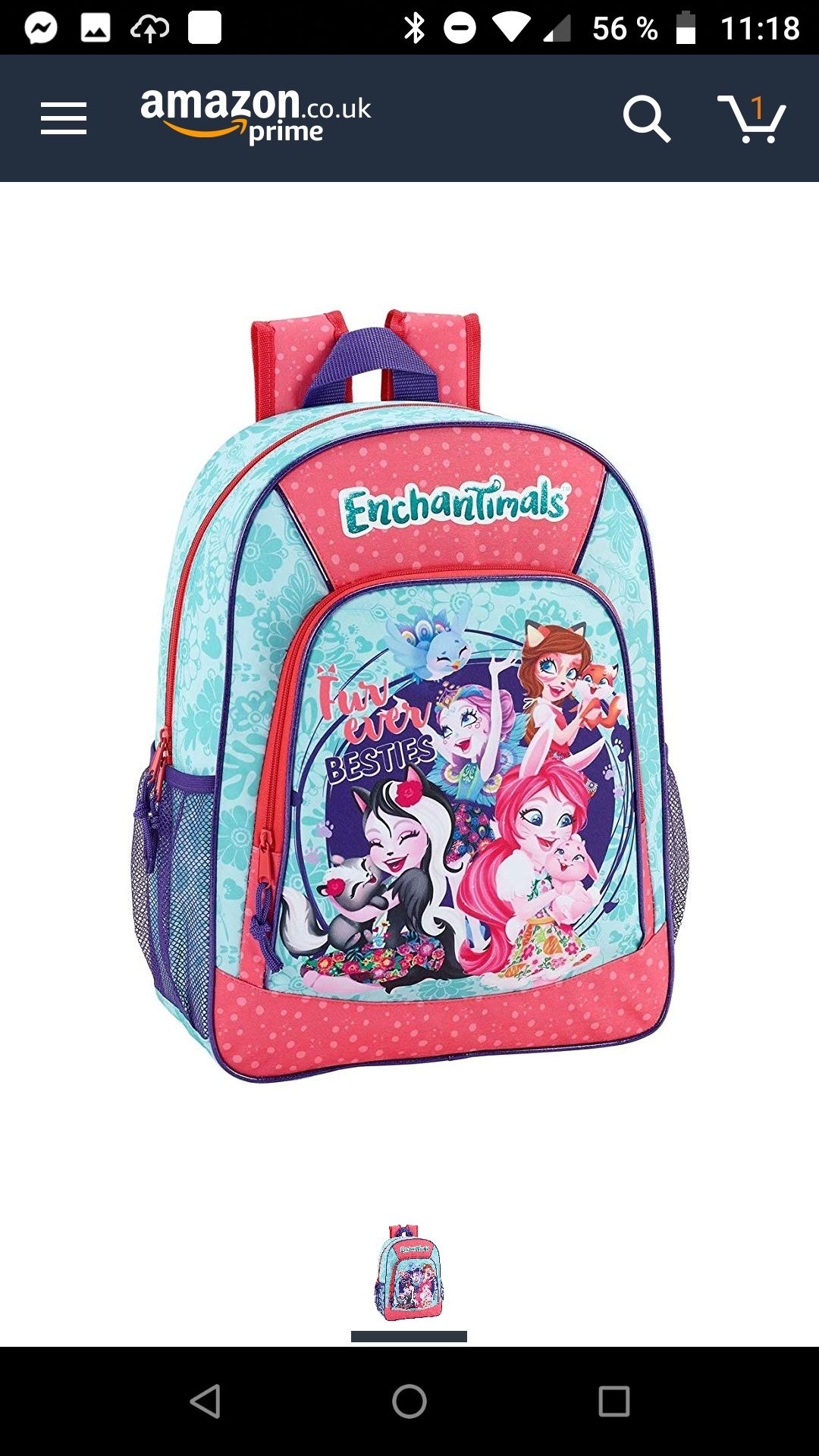 Рюкзак школьный для девочки Enchantimals. Официальный от Mattel.