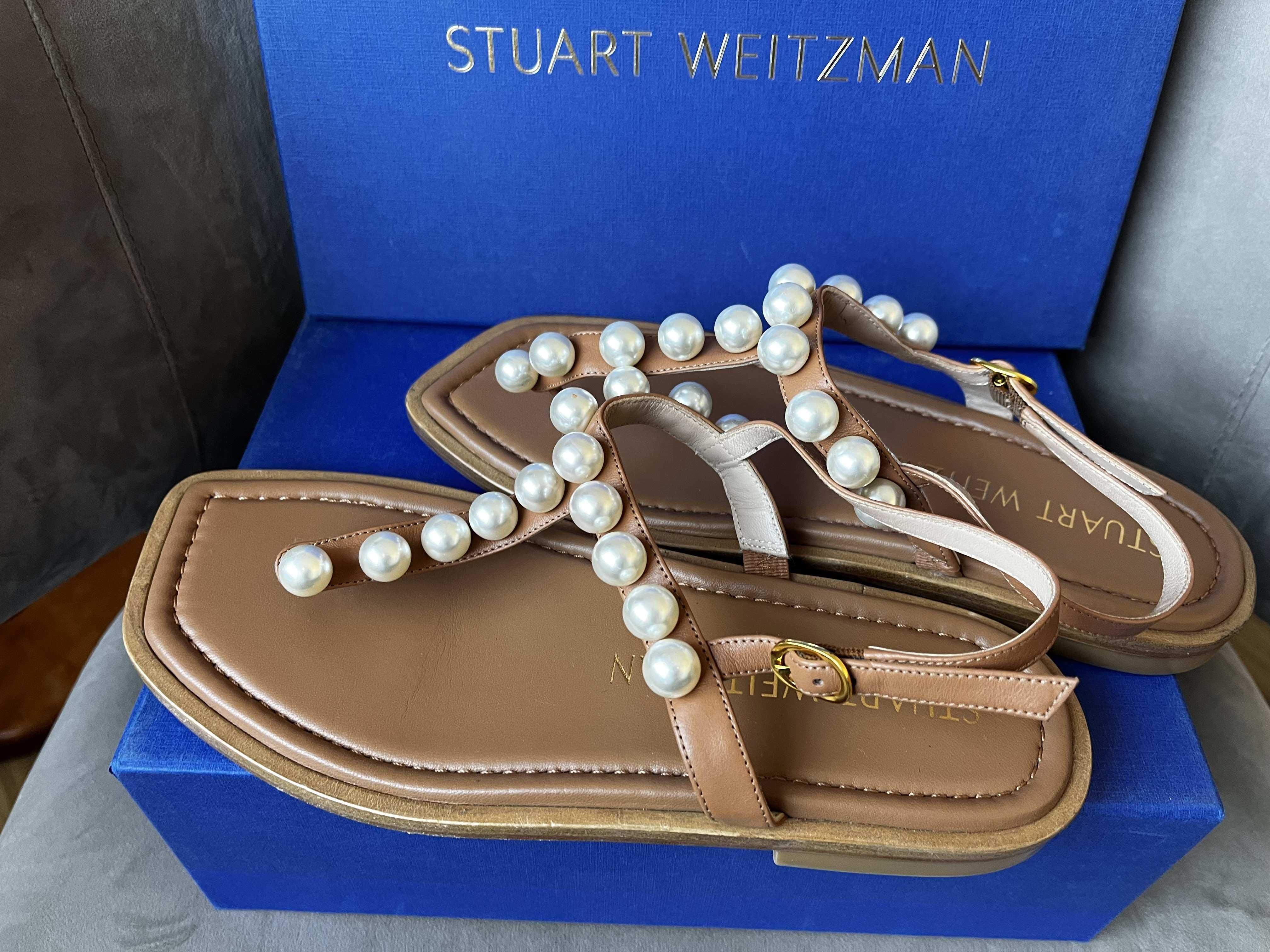 Sandały Stuart Weitzman Goldie T-Strap