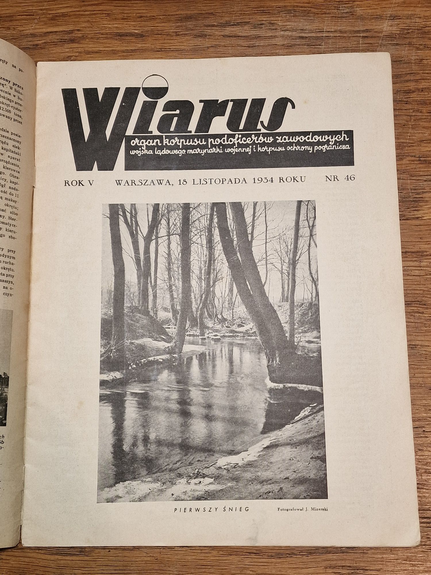 Stara gazeta czasopismo nr 46 Wiarus WP Polskie Wojsko Warszawa 1934