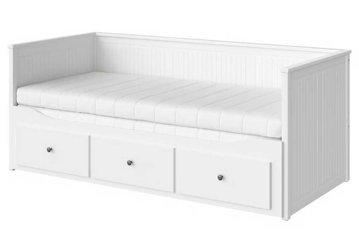 Łóżko IKEA Hemnes, rozkładane z 2 materacami i szufladami