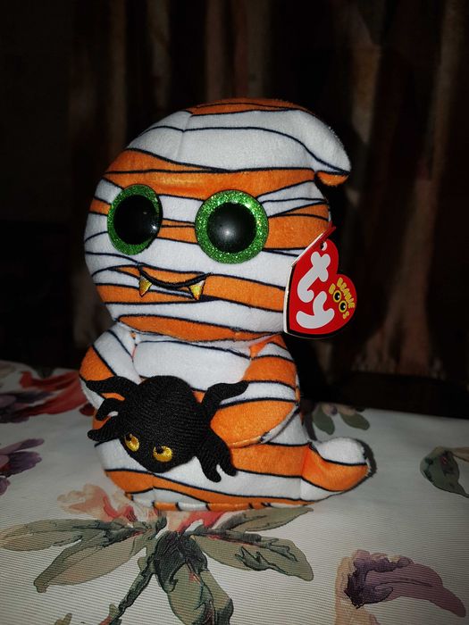 Ty Beanie Boos глазастик MUMFORD приведенье с пауком 15 см Halloween