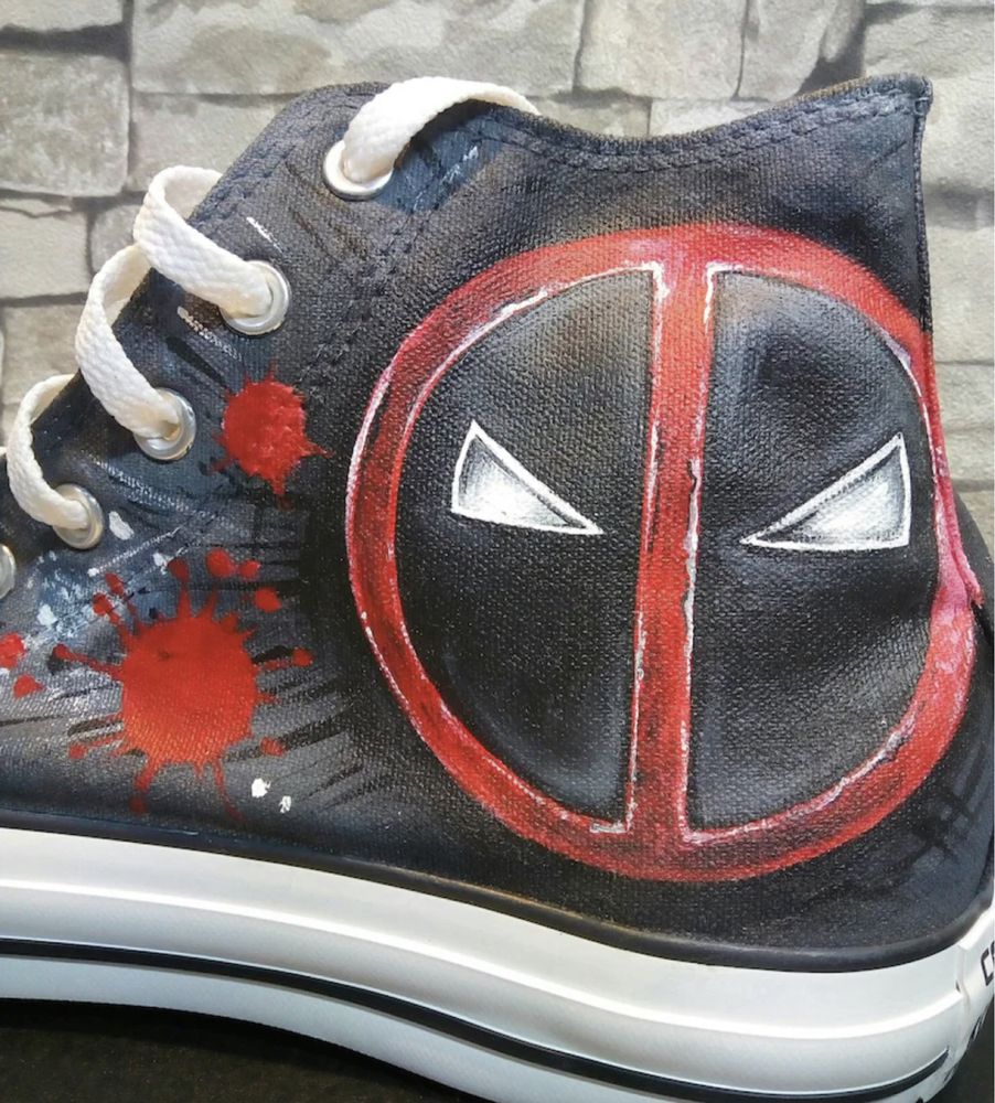 Deadpool ręcznie malowane trampki CONVERSE custom