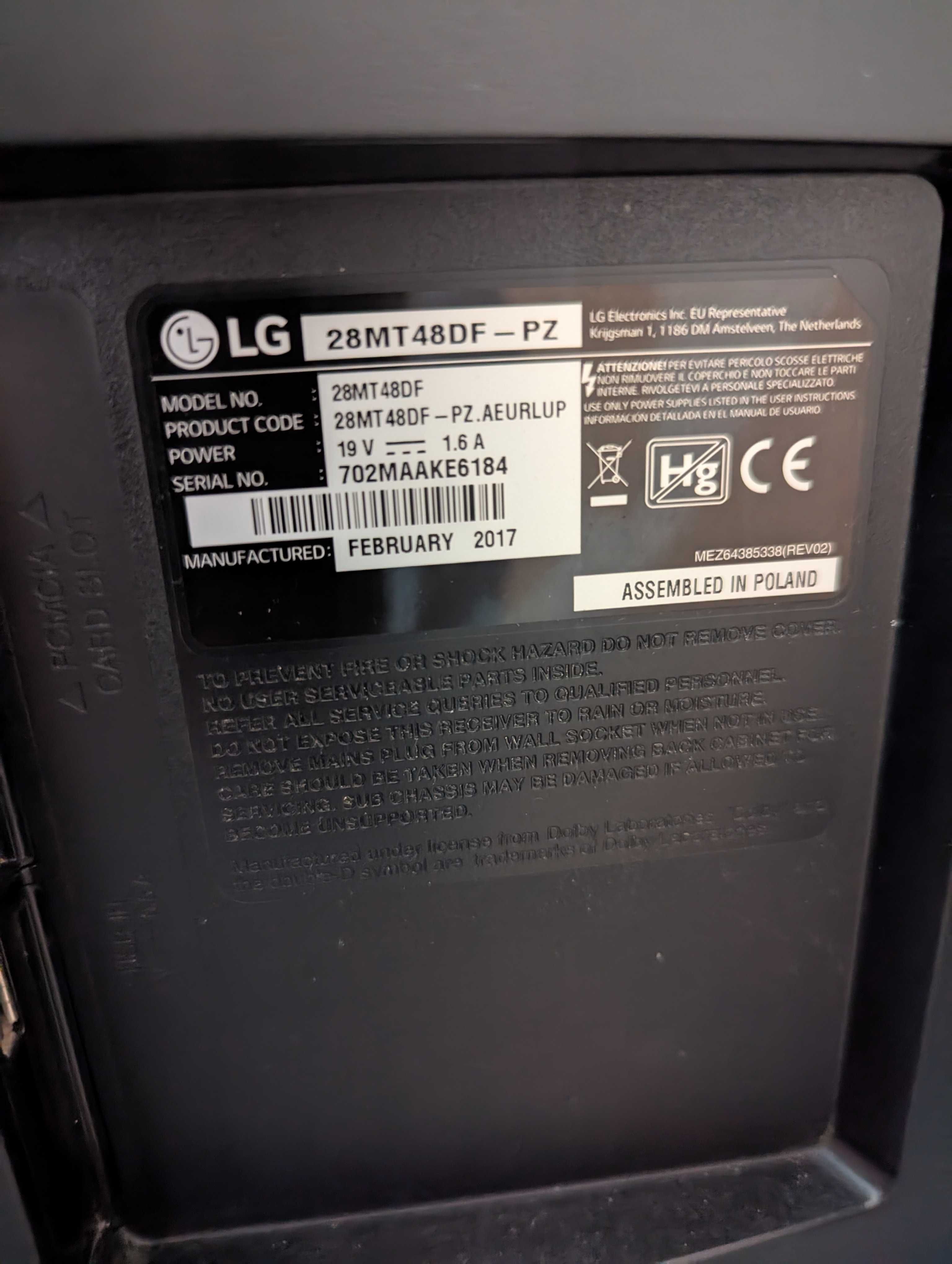 Telewizor/MONITOR LG 28MT48DF
