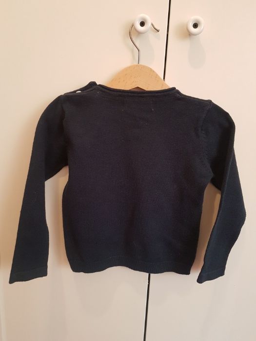 Camisola malha menina (azul e coral)