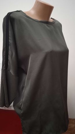 Стильная блуза кофта футболка туника хаки цвет 48-50