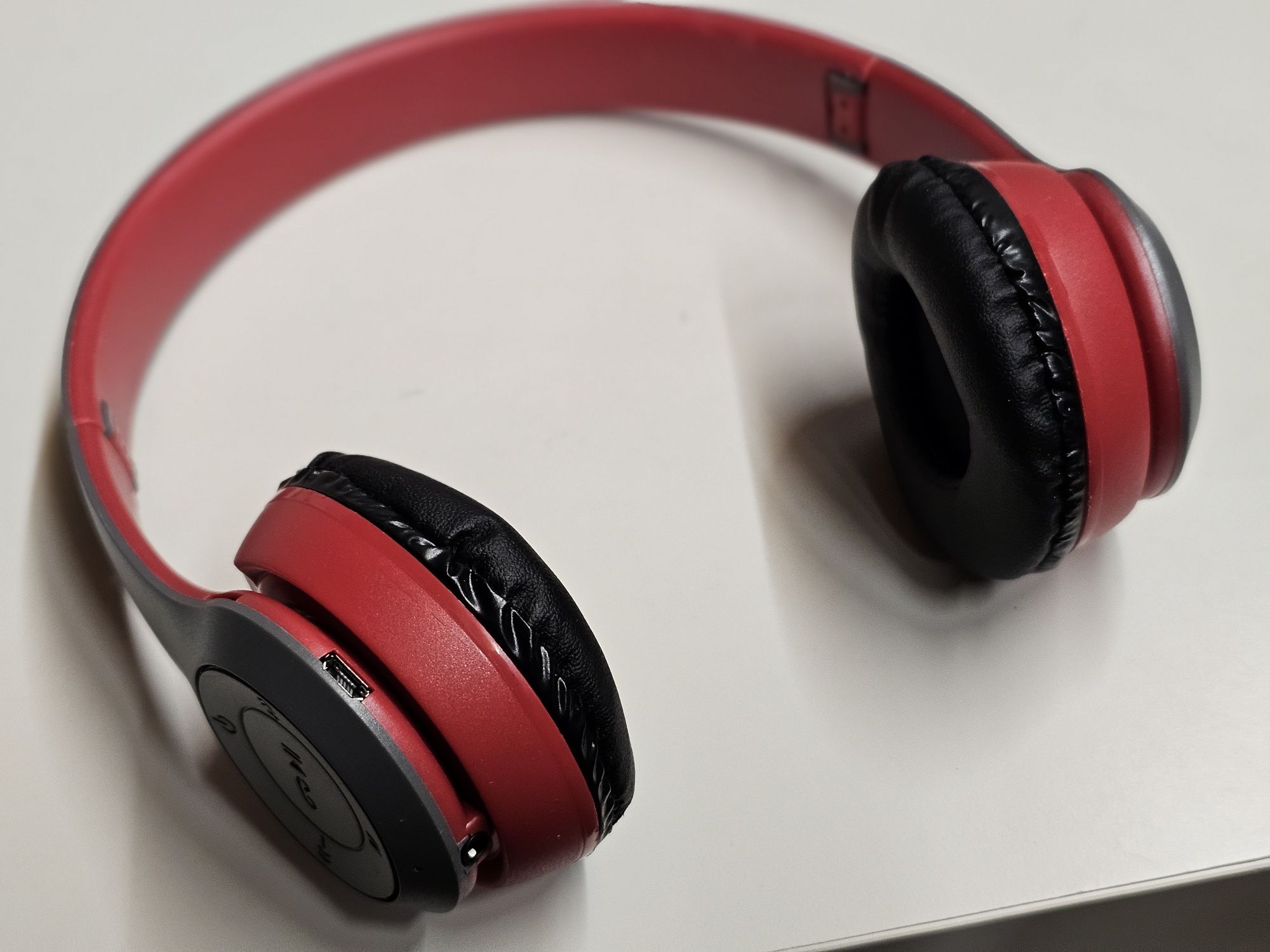 Headphones Bluetooth vermelho/cinza