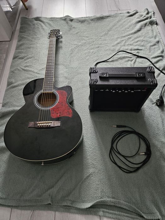 Gitara elektroakustyczna + wzmacniacz gitarowy