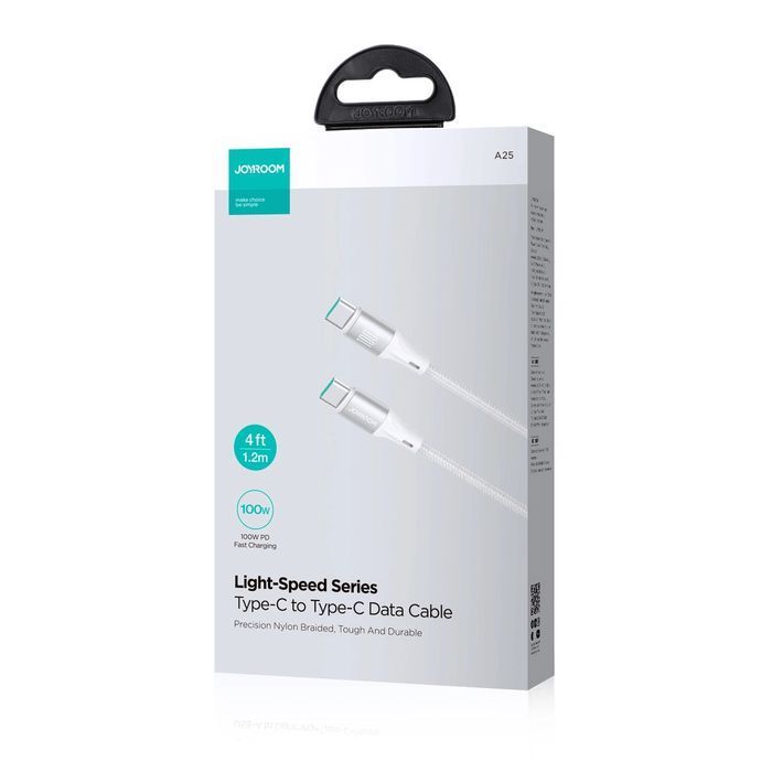 Kabel Joyroom Light-Speed Series 100W USB-C / USB-C 1.2m - biały