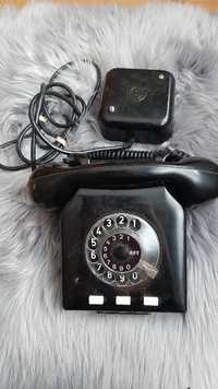 Stary czarny telefon antyk PRL