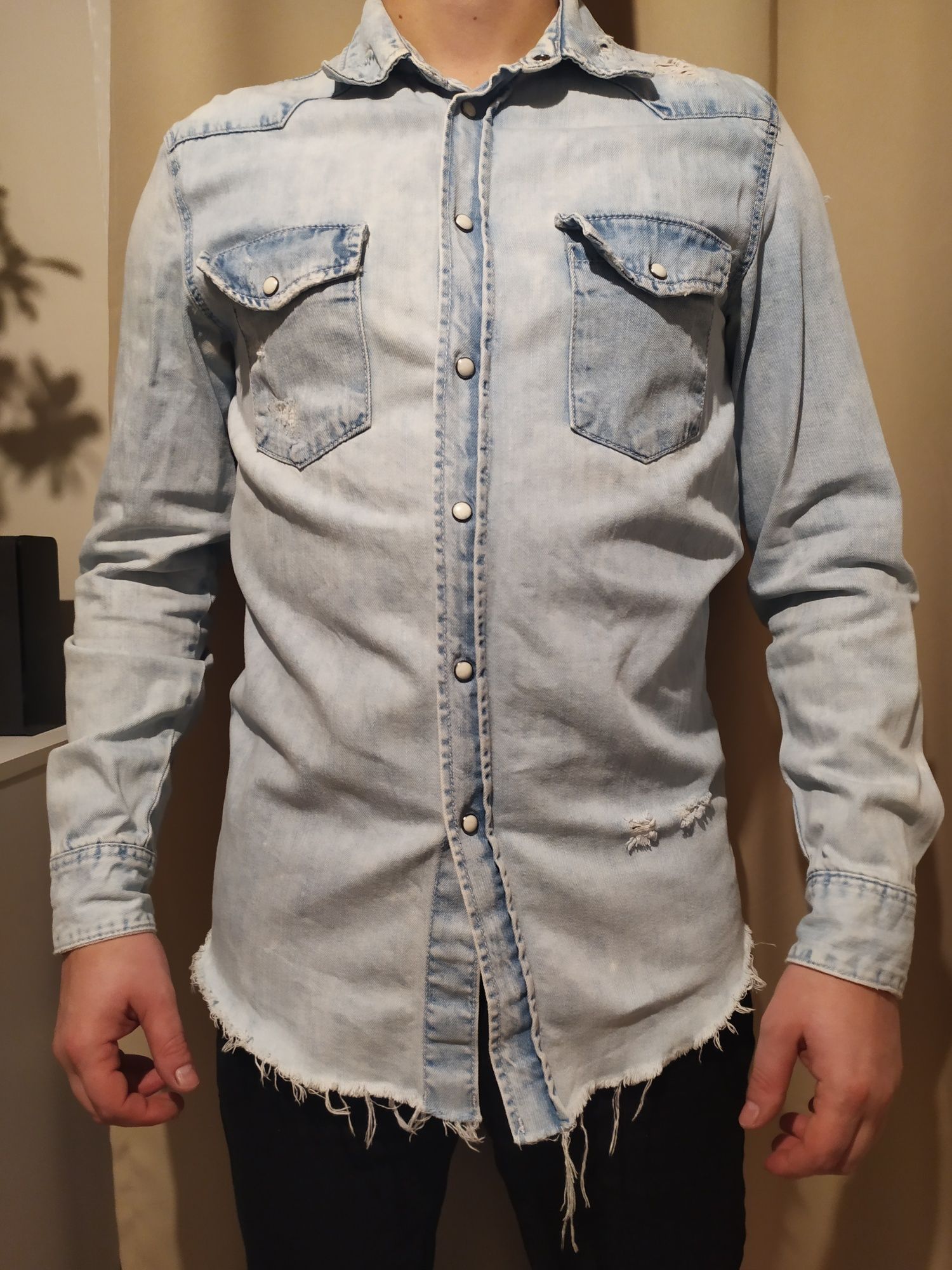 Koszula jasny jeans Bershka XS JAK NOWA