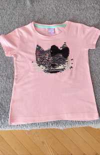 T-shirt, koszulka bawełniana dla dziewczynki z kotkiem- rozm 98