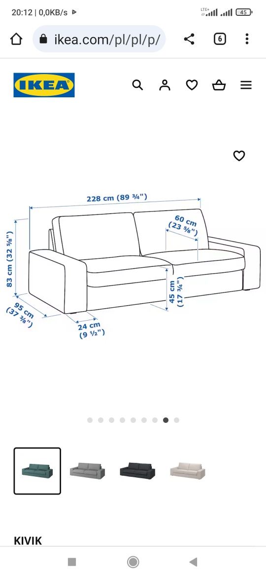 IKEA SOFA 3-osobowa nierozkładana