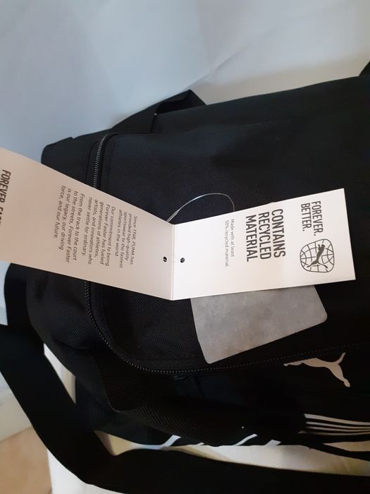 Puma czarna torba z regulowanym paskiem sportowa fit trening podrozna