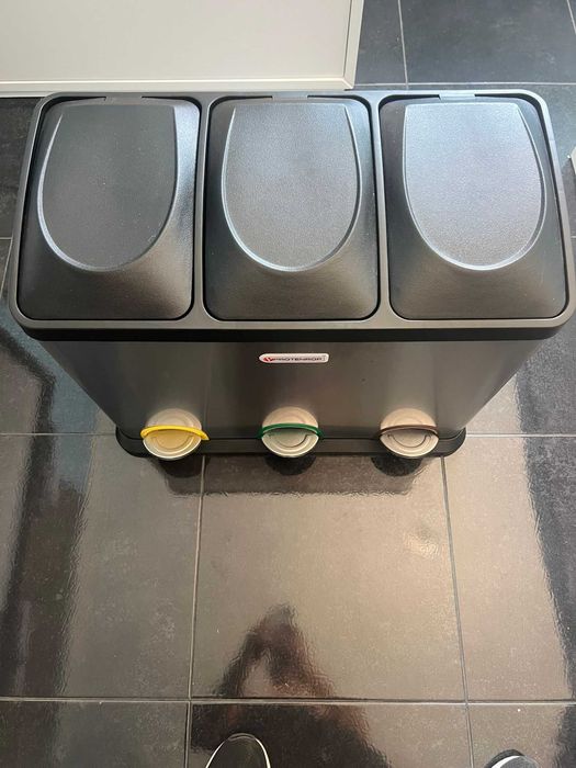 Cubo de reciclagem ecológica 45 litos de 3 compartimentos
