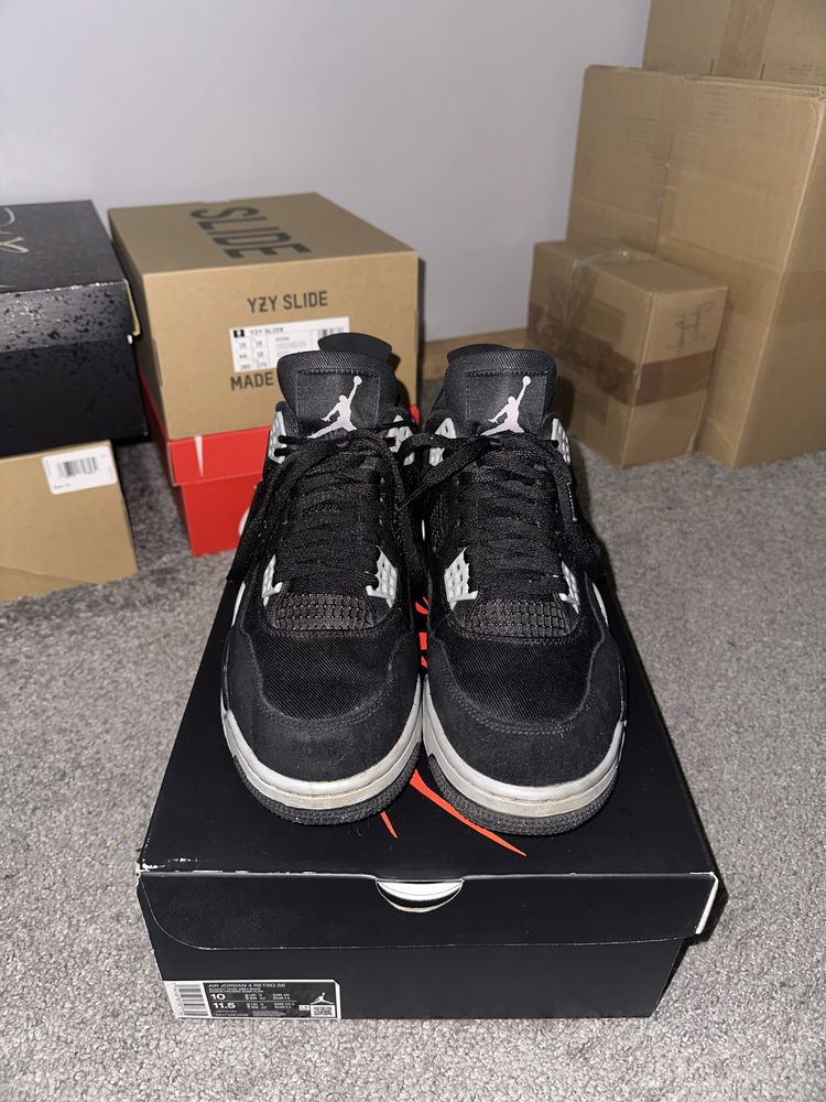 Air Jordan 4 Black Canvas roz. 44 - 10 US