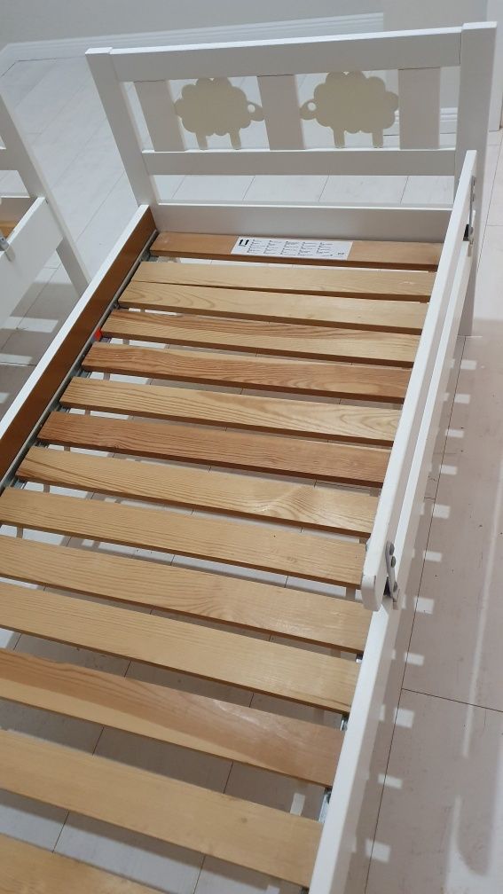 Łóżko łóżeczko dziecięce 70x160 ikea kritter poręcz białe