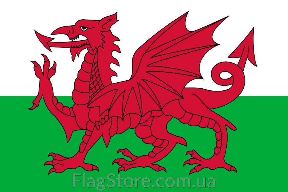 Уэльский флаг Уэльса, уельський прапор Уельсу, Flag of Wales 150*90 см