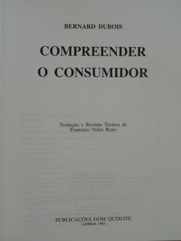 Compreender o Consumidor de Bernard Dubois - 1ª Edição