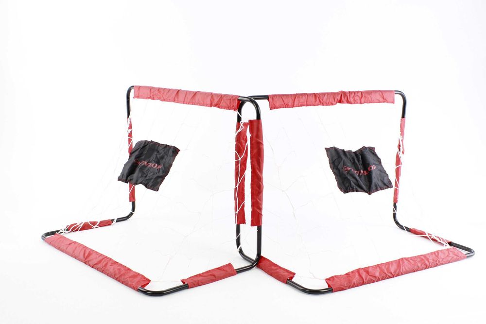 Bramki piłkarskie Dunlop  2 sztuki z siatką metalowe składane DEMO