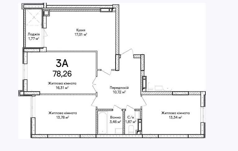 3-кімнатна квартира з мальовничим видом на Ірпінь