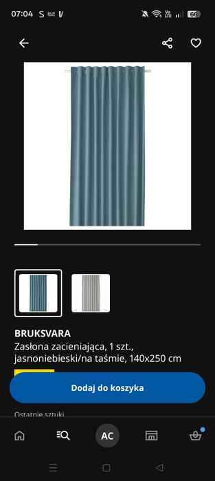 Zasłony zaciemniające Ikea .