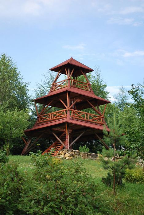 Drewniana Wieża widokowa obserwacyjna Obserwatorium! Ambona altana