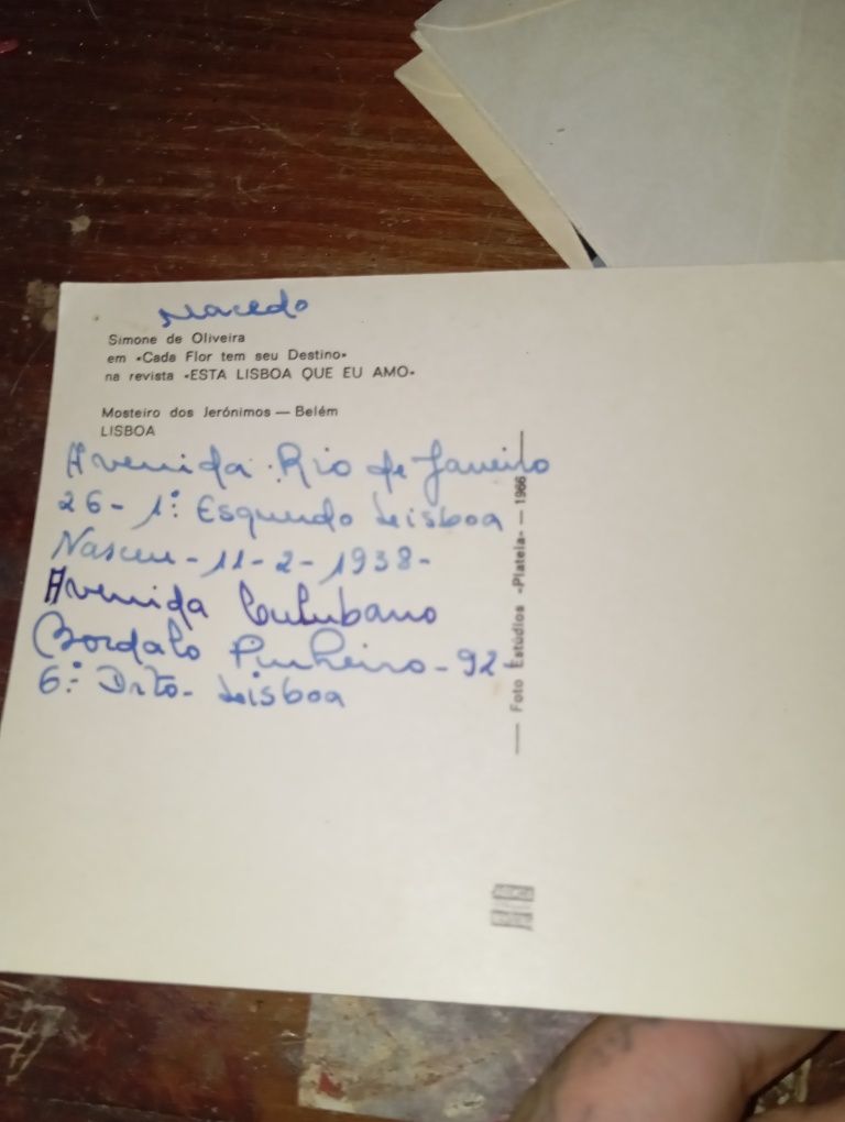 Postal Simone oliveira