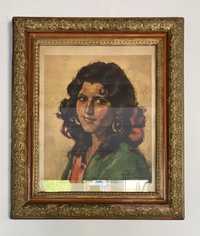 Portret kobiety, obraz w ramie, sygnowany, Jean Colin 1881 - 1961