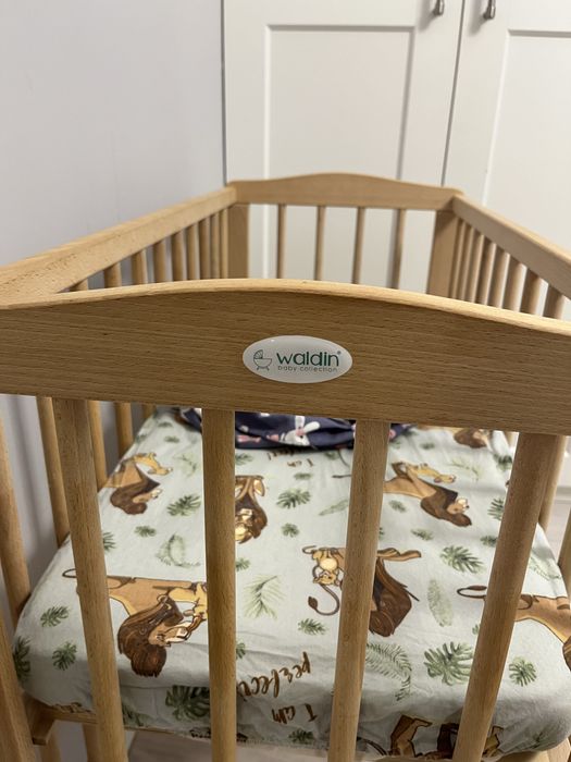 Waldin  łóżeczko dostawne 2w1 + pokrowiec+ 4x przescieradełka