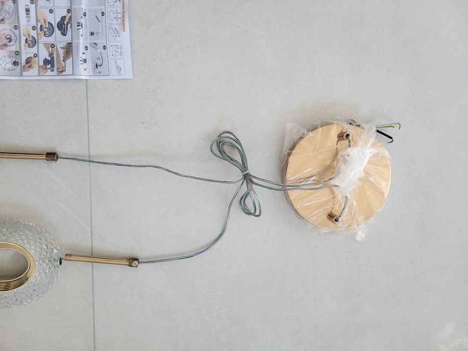 Nowa lampa glamour złota żyrandol wisząca kryształki