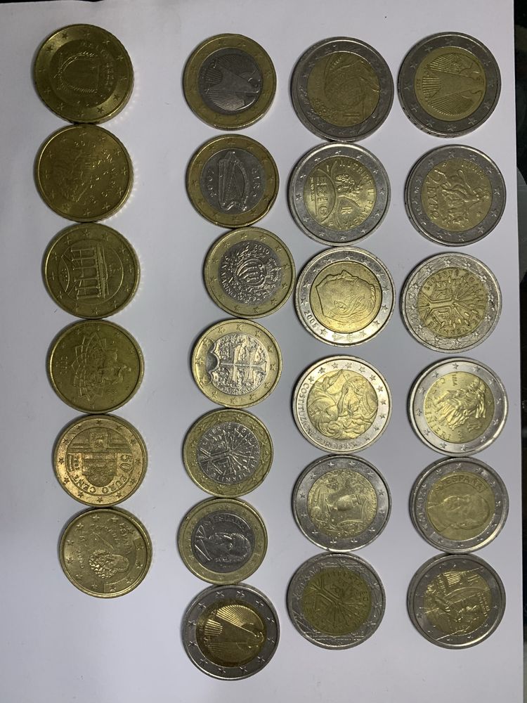 Колекция монет 1 2 эвро цента