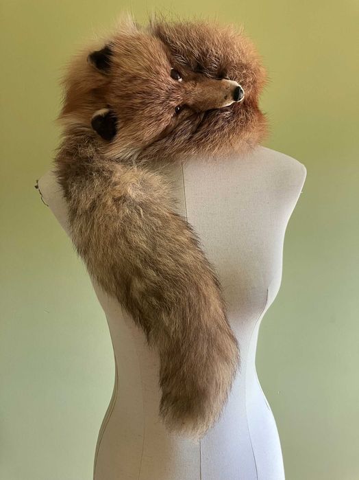 Czapka traperka futrzana z lisa