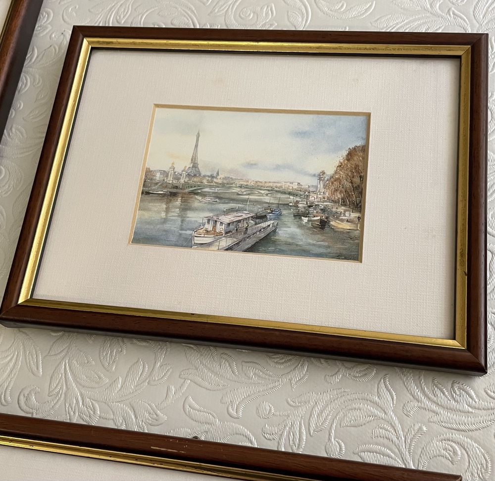 Conjunto de postais emoldurados de Paris