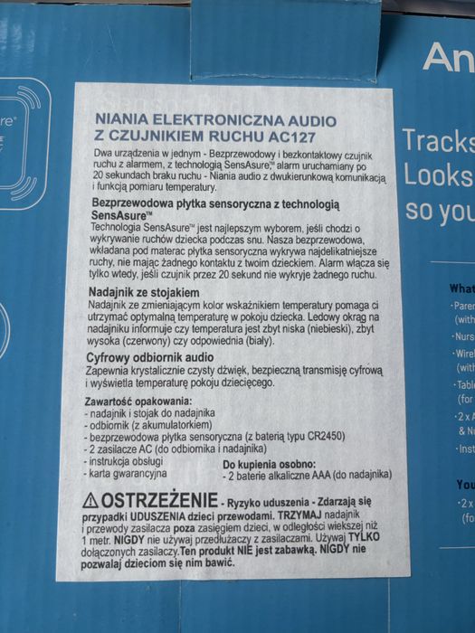 Angelcare, monitor oddechu Niania elektroniczna