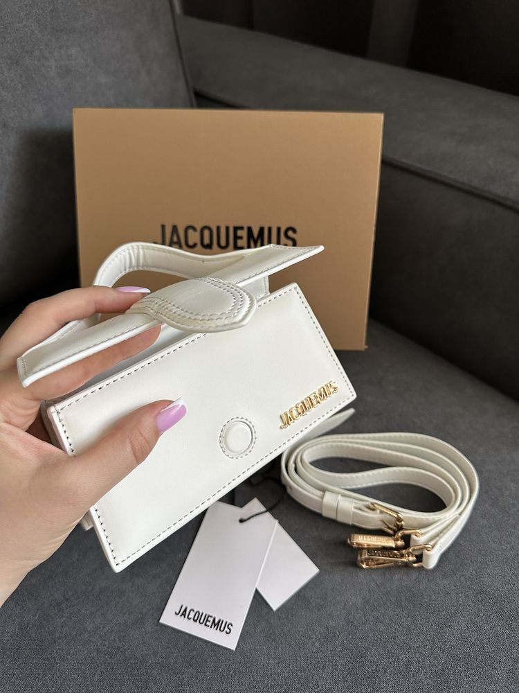 Шкіряна Сумка JACQUEMUS LE GRAND BAMBINO, жакмю, жакмюс білий