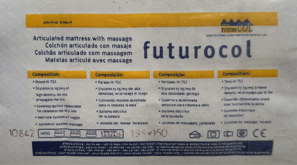 Colchão articulado (Futurocol) de casal com modo de massagens.