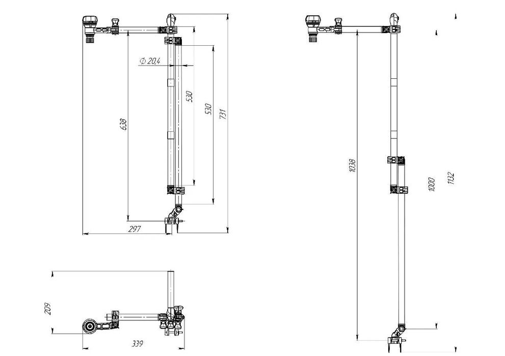 uchwyt sztyca echosondy Borika LSP1100