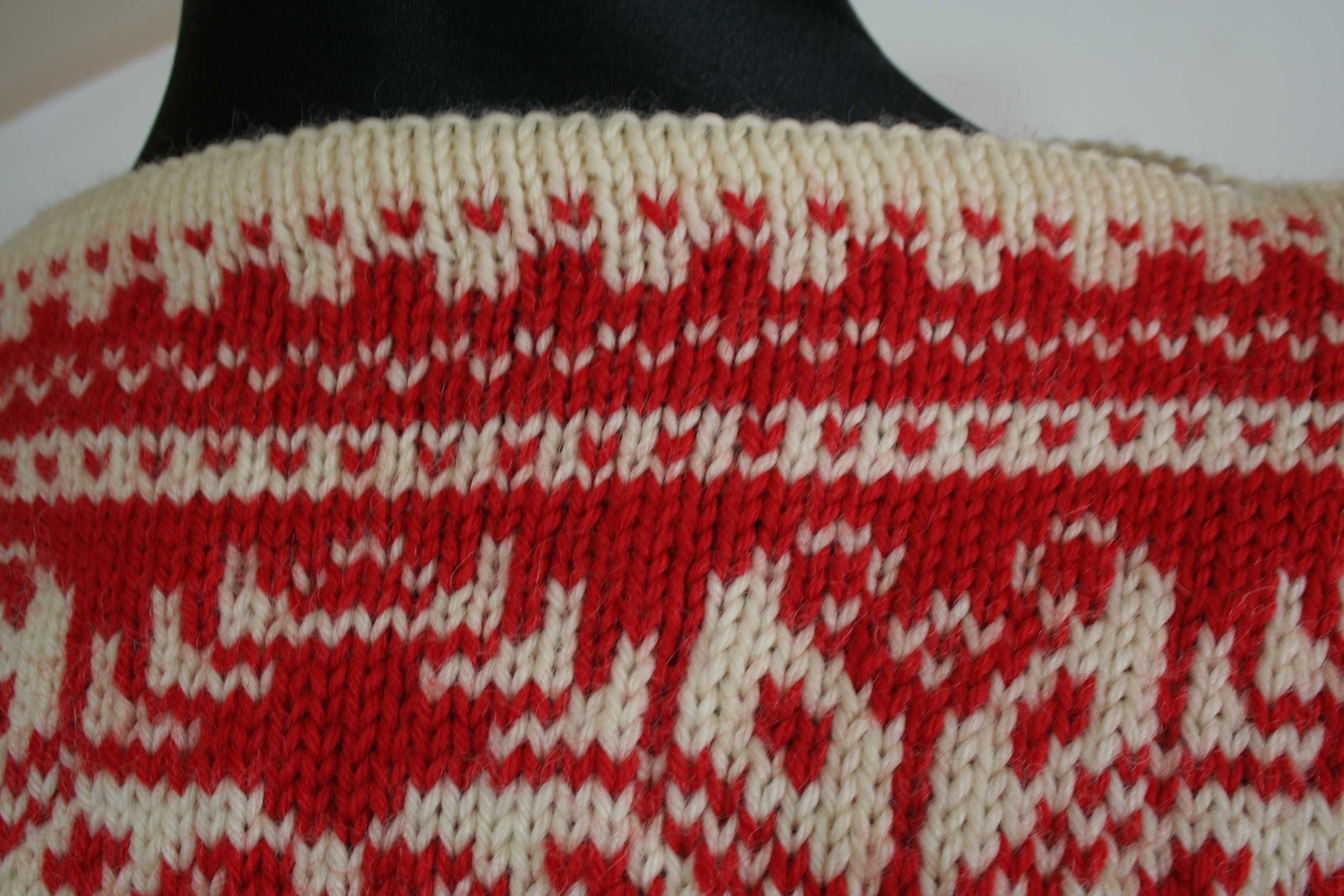 Sweter Wełniany Norweski styl Sweter Rozmiar: L