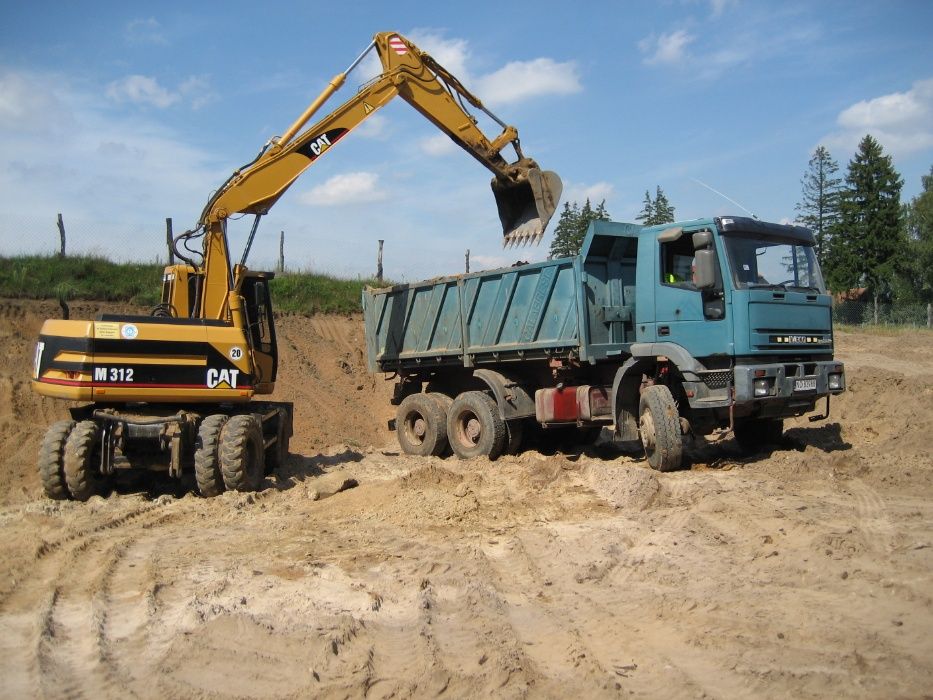 roboty ziemne, koparka, transport,  wyburzenia, materiały sypkie