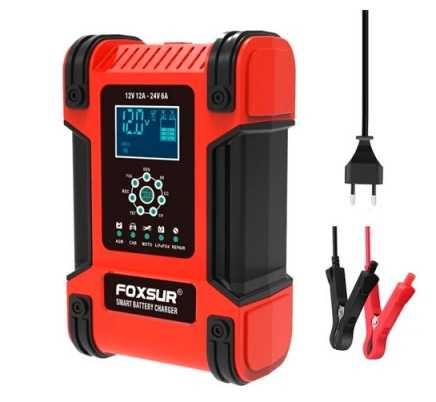 РОЗУМНИЙ Зарядний пристрій авто АКУМУЛЯТОРІВ 12В-12А 24В-6А FOXSUR