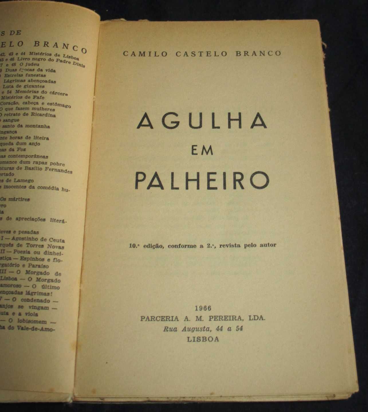 Livro Agulha em palheiro Camilo Castelo Branco