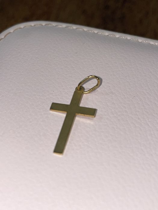 Złoty krzyżyk komunijny chrzest  prosty - pr. 585 0.96 g