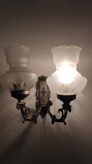 4 Candeeiro em Vidro Antigo - Conjunto + 1 extra de corredor - vintage