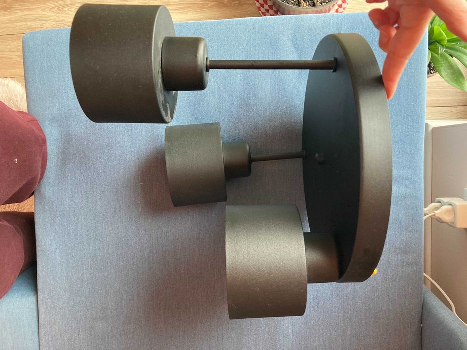 Lampa sufitowa – 3 punkty – Styl Loft / Industrial + 3 żarówki