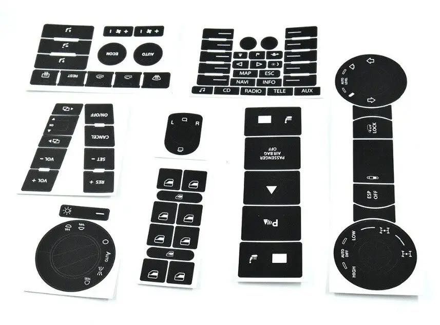 Наклейки для кнопок управления для Volkswagen Touareg 2004-2009