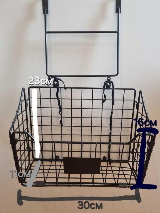 Корзина на дверь шкафчика черная сетка органайзер
