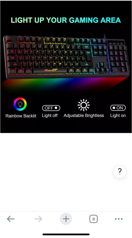 Zestaw klawiatury i myszy dla graczy RaceGT USB z podświetleniem