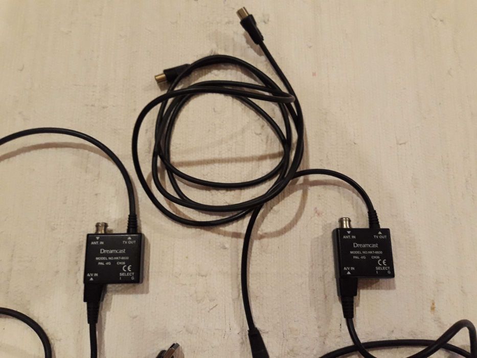 Cabos oficiais Sega Dreamcast - Antena, RF + extensor