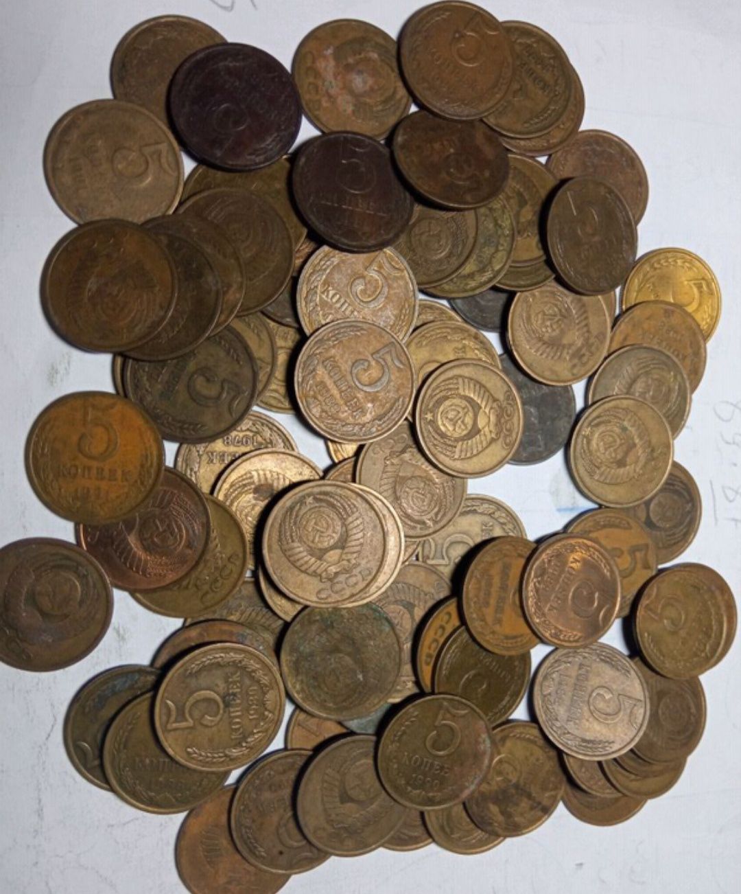 Монети 5 копеек ссср 100 шт